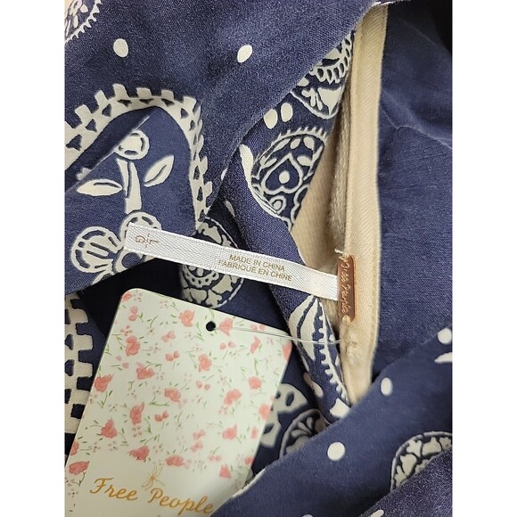 NEW - Free People James Pullover Tan Banada Sweatshirt Women L Ecru Combo - Picture 4 of 11